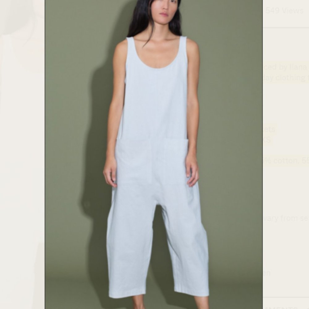Ilana Kohn GARY Jumpsuit White Linen Steven Alan Size Medium